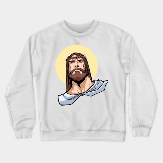 Jesus Portrait Crewneck Sweatshirt by Malchev